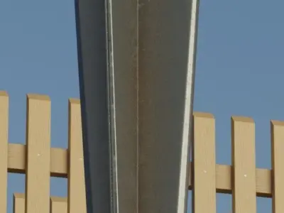 Wooden fence set 3 Vertical with door parts Low-poly 3D model