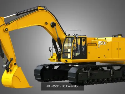 Hydraulic Mining Excavators 2 in 1 3D Model Pack