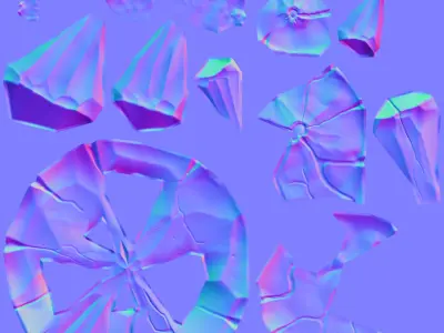 stylized Floating Islands  volcano  Low-poly 3D model Low-poly 3D model