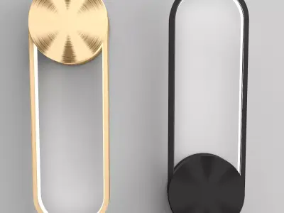 ALONG swivel door handle in gold 3D model