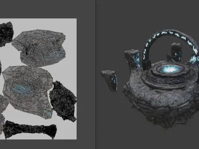 Portal for games Low-poly 3D model