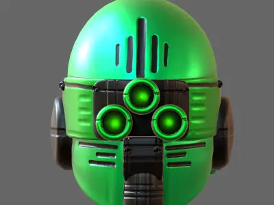 Gas mask helmet 3d model scifi Low-poly  Low-poly 3D model 322