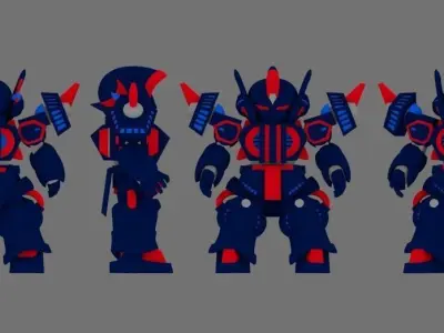 Super Mecha 8 - Wyagad of Code Name W4YDD Low-poly 3D model