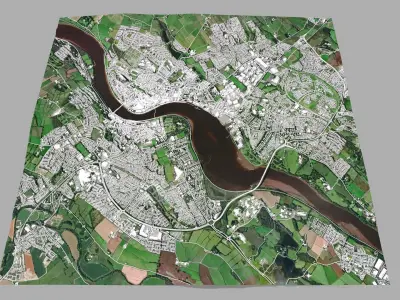 Cityscape Londonderry Ireland 3D model