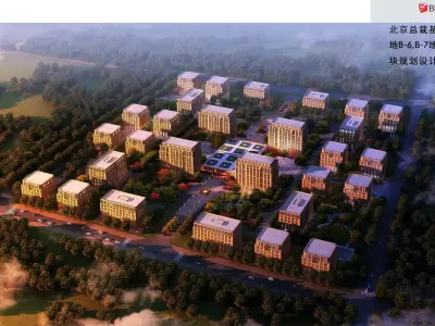 aerial view of buildings 3D model