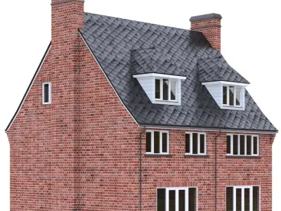 English Brick Houses 3D Model Pack