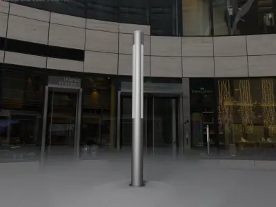 Low-Poly Basic Light Column 23 - Street Light Set-9 Low-poly 3D model