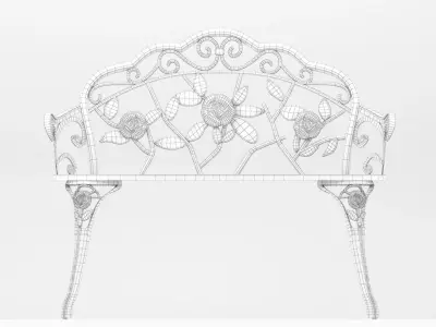 Garden bench Low-poly 3D model purchase