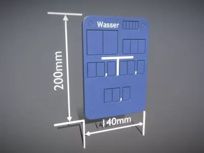 Hinweisschild Wasser 200x140mm Low-poly 3D model