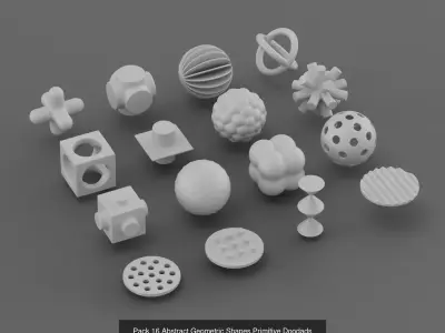 32 Abstract Y2K Modern 3D Shapes Pack - UI and Motion