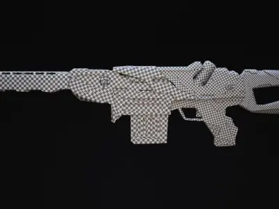 Rainer Rifle Scifi Game Ready Low-poly 3D model