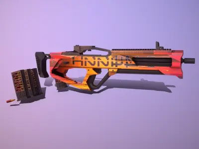 Sci-Fi Weapon Hunter II Low-poly 3D model