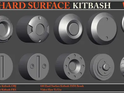 100 Hard Surface KITBASH VOL 02  3D model