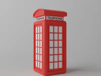 British Red Telephone Box 3D model