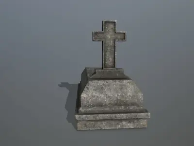 Tomb Stone Set Low-poly 3D model