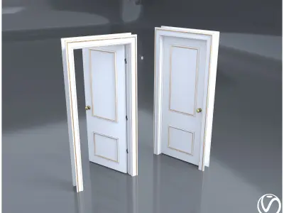 The interior door has become deformed Low-poly 3D model