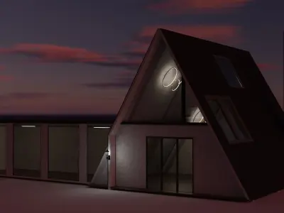 A-frame house Low-poly 3D model