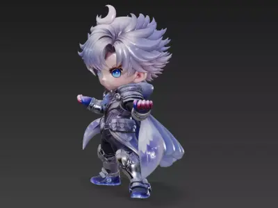 Chibi Lunar Arcane Guardian  Fantasy Sci-Fi 3D Character Model 3D model