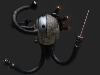 Servo-skull Low-poly 3D model