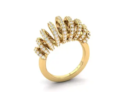 Diamond Ring For Women 3d Print Model 3D print model 12