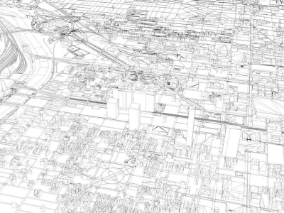 Philadelphia City USA Low-poly 3D model