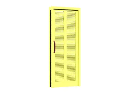 louvered wooden door  Free 3D model