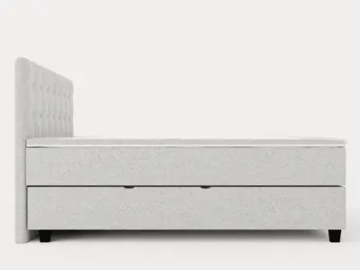 Royal Bed Package With Storage180x200 Light Gray Low-poly 3D model