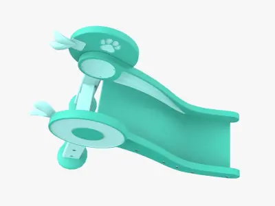 Kid Park Slide Park Equipment Interior Turquoise 3D model