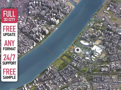 Hangzhou - 3D City Model Low-poly 3D model