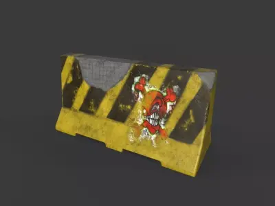 CONCRETE BARRIER LOW-POLY Low-poly 3D model