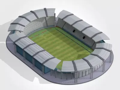 Lowpoly generic football soccer stadium Low-poly 3D model