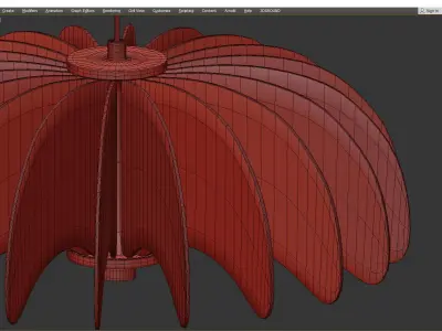 Ballet Pendant Lamp Low-poly 3D model