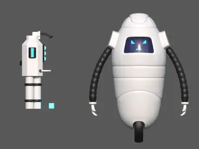 Game Ready Stylized Low Poly 3D Robot Low-poly 3D model