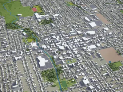 Oshawa Low-poly 3D model