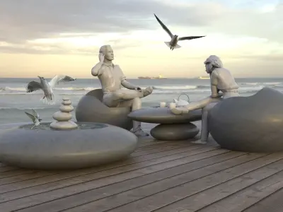  YOGA SPECIAL STONE SEATING  3d model 3D model