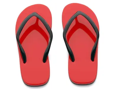 Red Flip Flop 3D model