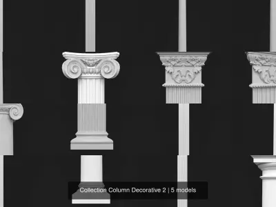 Collection Column Decorative 2 3D Model Pack