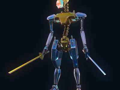 Character robot Low-poly 3D model