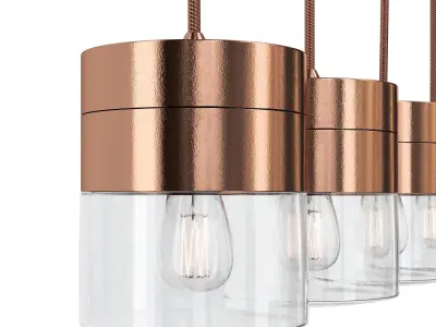 CHAPEAU SATIN COPPER HANGING LIGHT FIXTURE 3D model