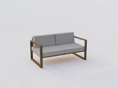 garden furniture Low-poly 3D model