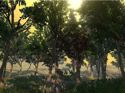 Northern Forrest Vegetation Low-poly 3D model