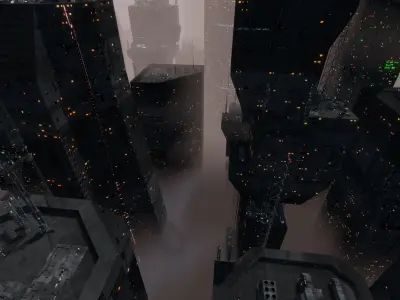 Alien Planet Sci-Fi Fantasy City 3D model