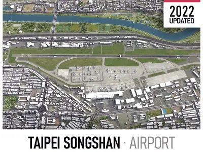 Taipei Airport Low-poly 3D model