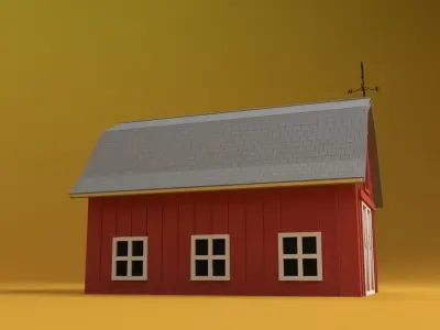 Cartoon Barn 3D model