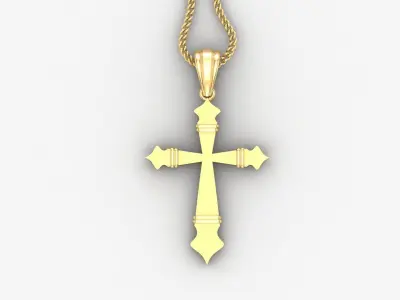 Light Gold 18K Cross Pendant 2CP097 3D print model