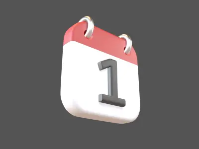 Calendar Icon 1 v1 001 Low-poly 3D model