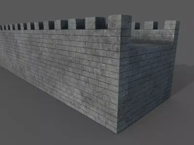 medieval city wall 3D model