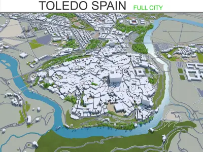 Toledo Spain 25km Low-poly 3D model