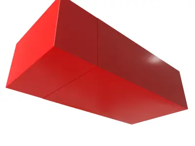 Red Cakebox Low-poly 3D model