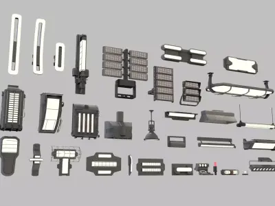 sci fi lighting 8 3D model